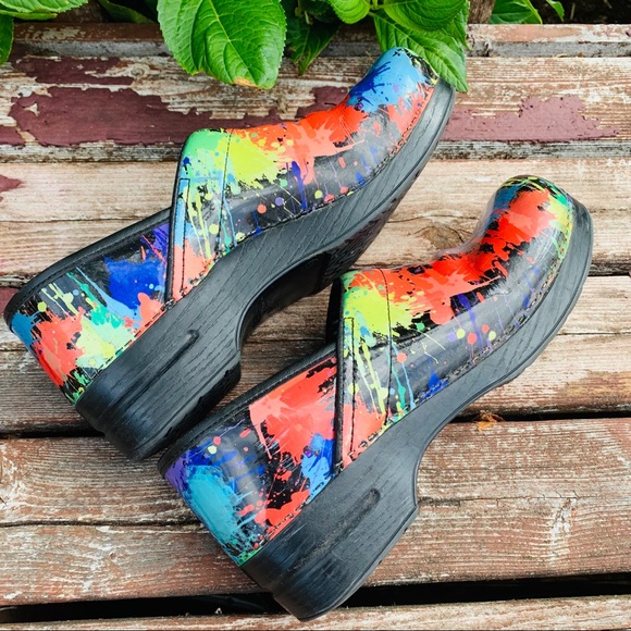 Dansko Shoes - Dansko 42 Clogs Black Paint Splatter 11.5/12